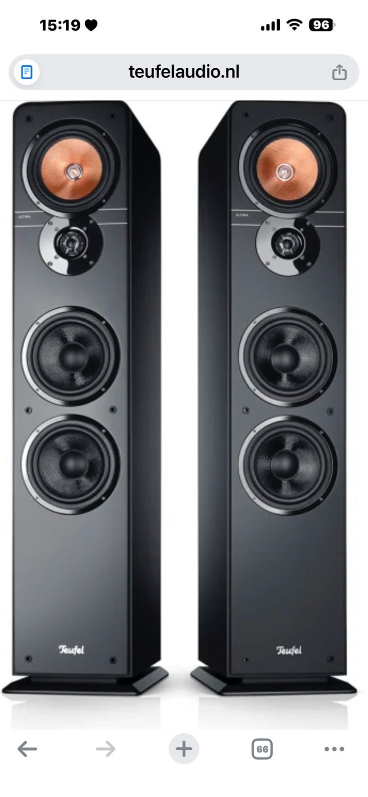 TEUFEL ULTIMA 40 MK lll luidsprekers, Audio, Tv en Foto, Luidsprekers, Zo goed als nieuw, 120 watt of meer, Front, Rear of Stereo speakers
