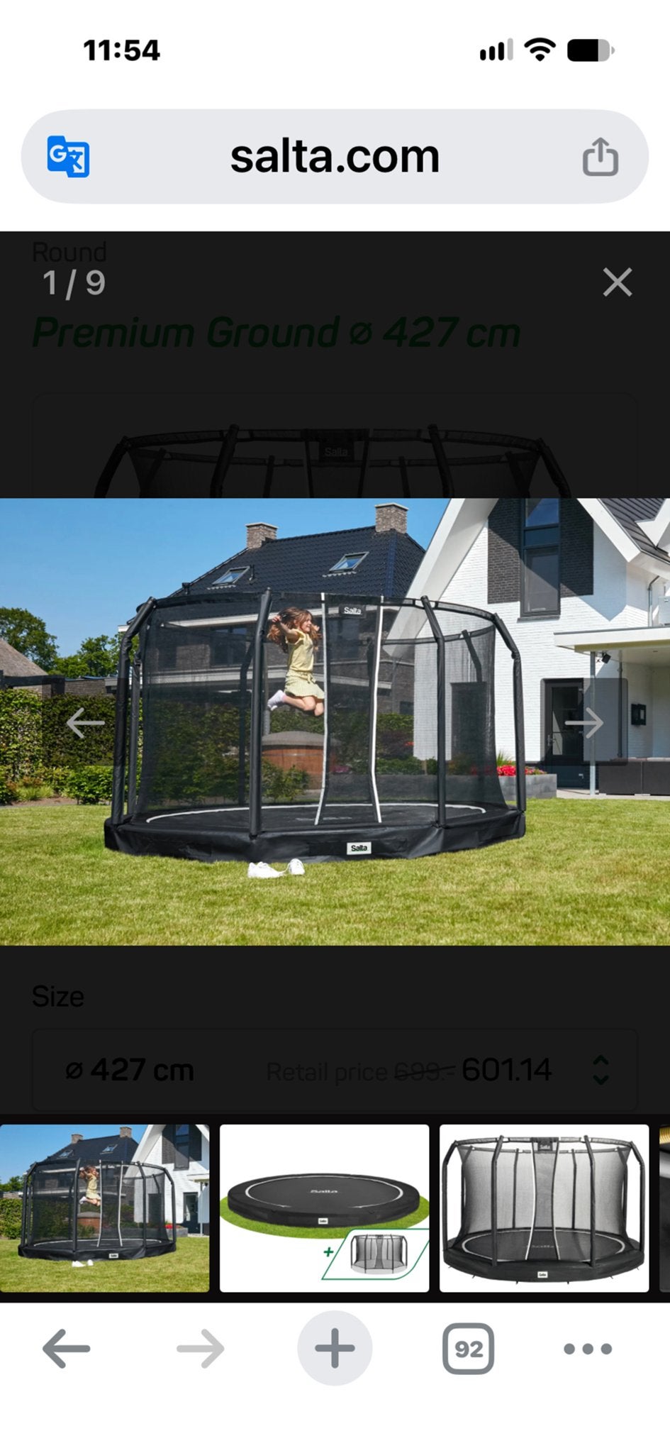 Salta Premium Ground Trampoline Ø 427 cm