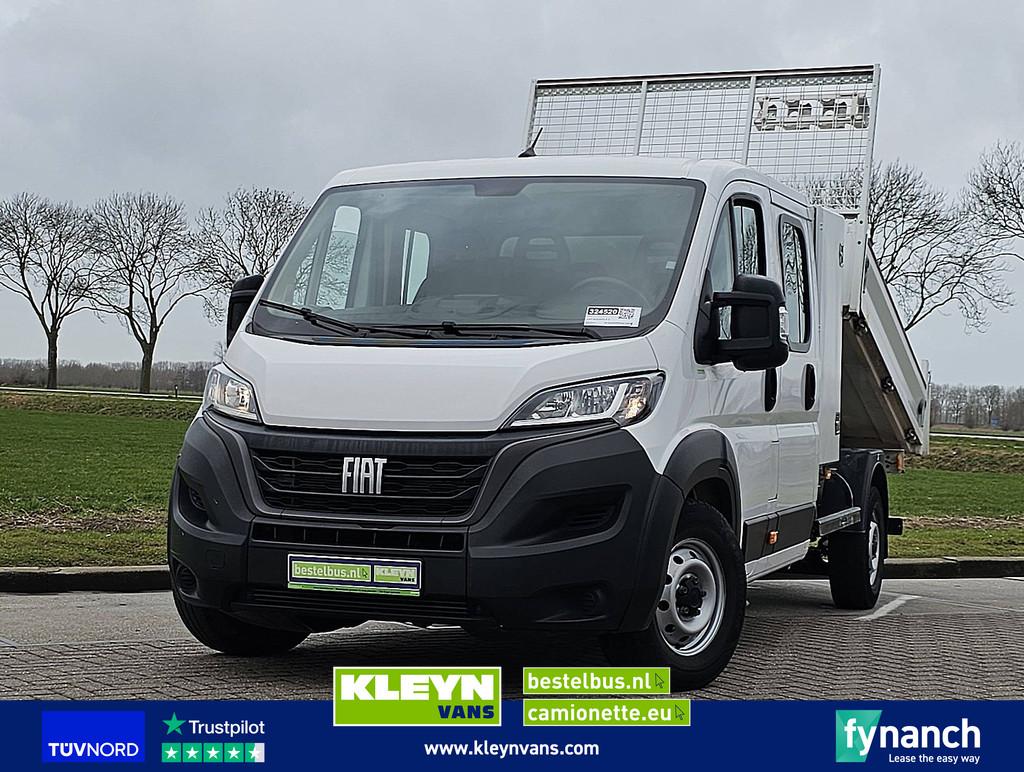 FIAT DUCATO 2.2 dub.cab kipper euro6, Auto's, Gebruikt, Euro 6, 7 stoelen, Wit