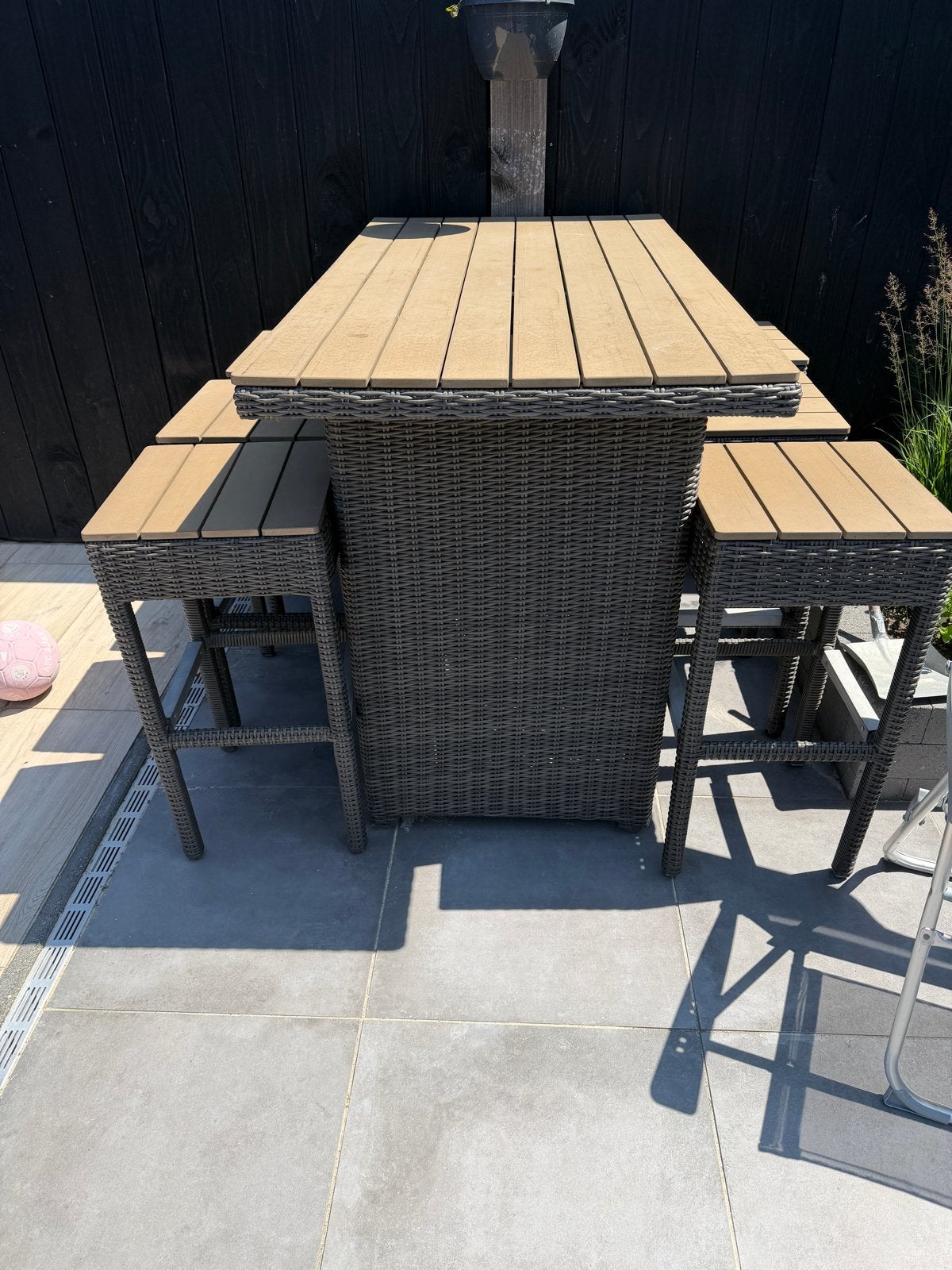 Famcus Furniture Wicker Barset met 6 Krukken, Ophalen, Gebruikt, Rechthoekig, Wicker