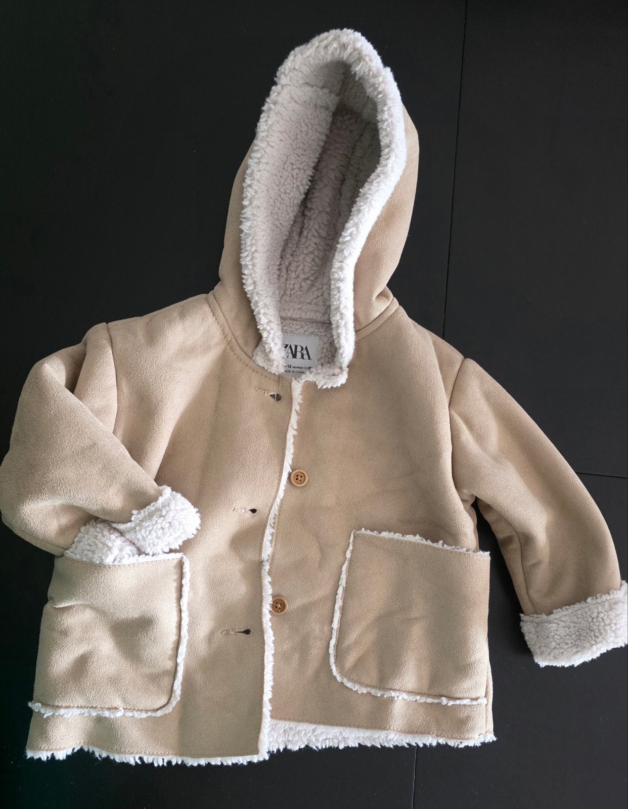 Zara jasje beige teddy voering maat 80, Gebruikt, Jongetje of Meisje, Ophalen of Verzenden, Zara