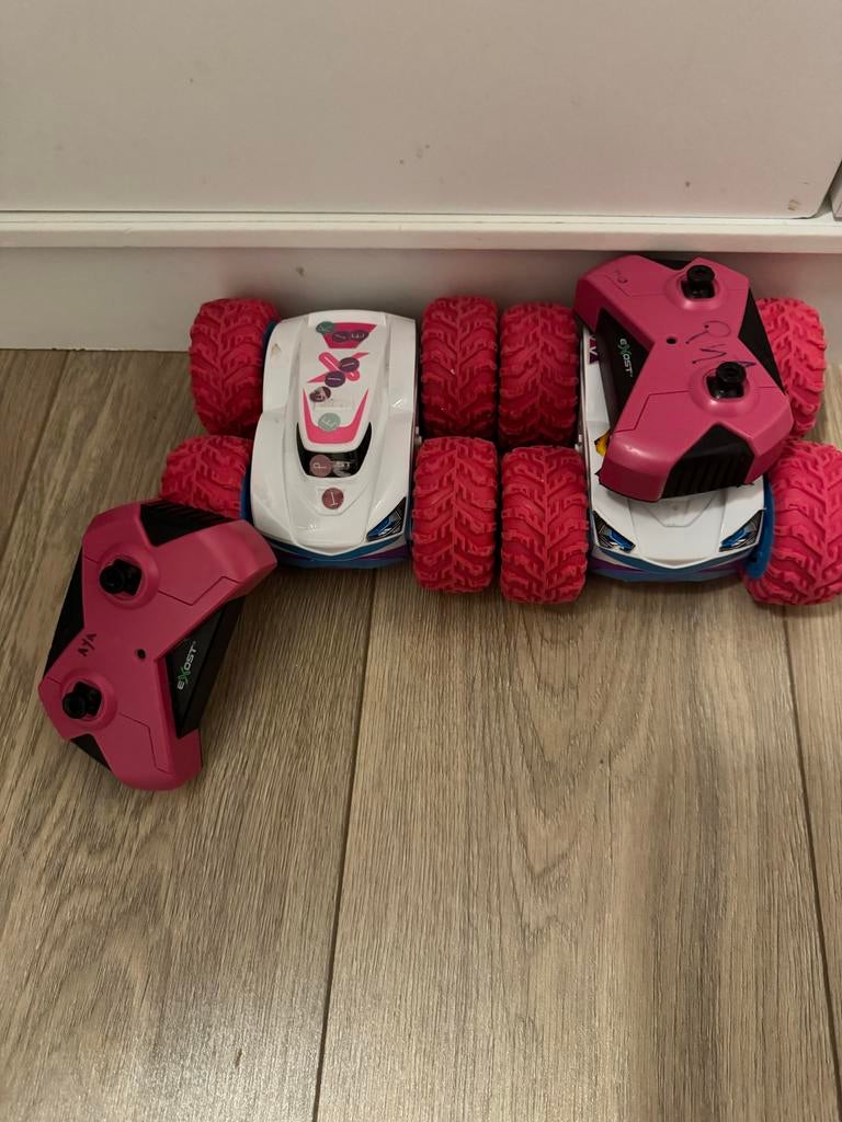 Exost 360 Mini Flip RC Auto - Roze/Wit, Ophalen of Verzenden, Gebruikt, Afstandsbediening