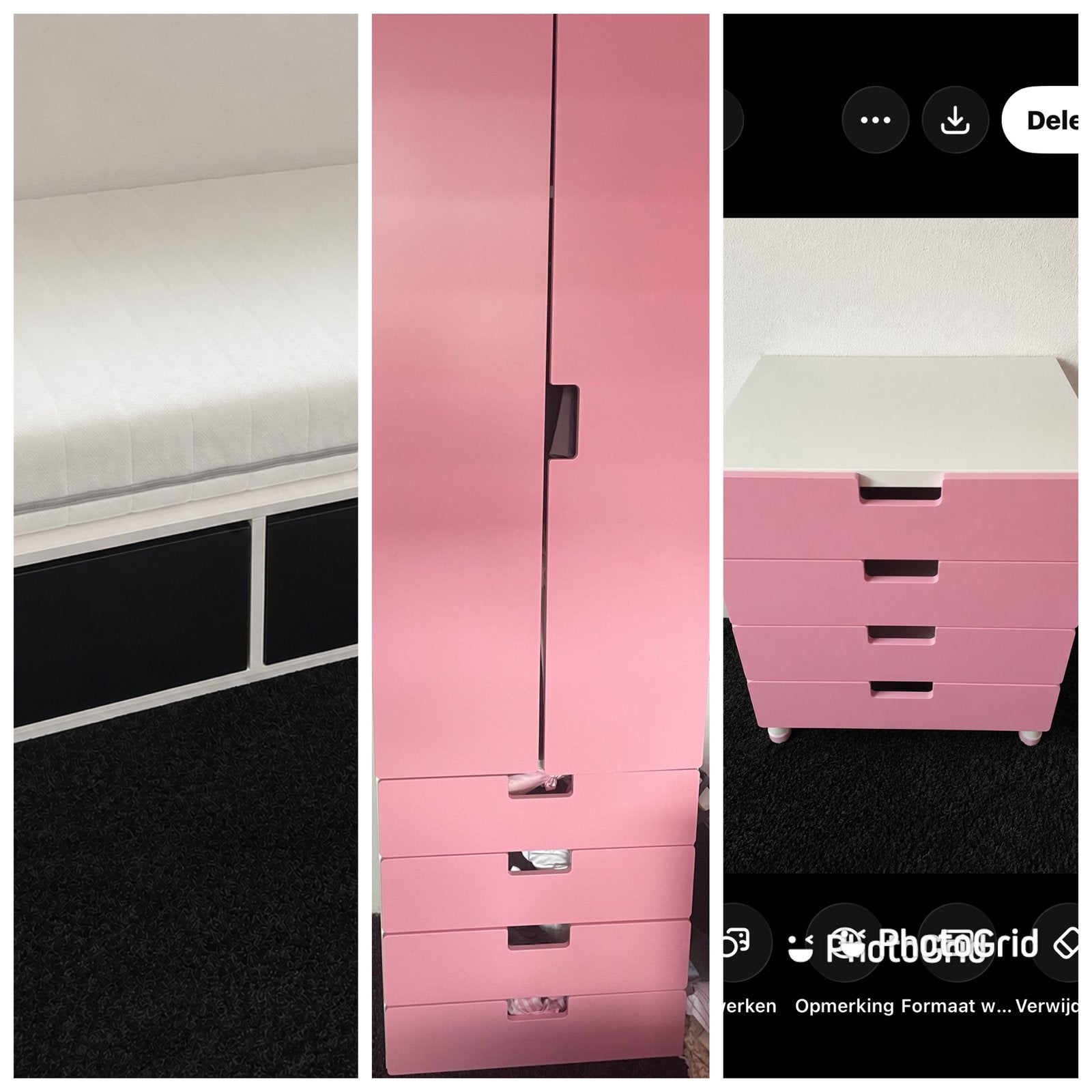 Ikea Kledingkast+ladekast en 1 pers bed met Emma matras, Kinderen en Baby's, Kinderkamer | Commodes en Kasten, Ophalen, 50 tot 70 cm