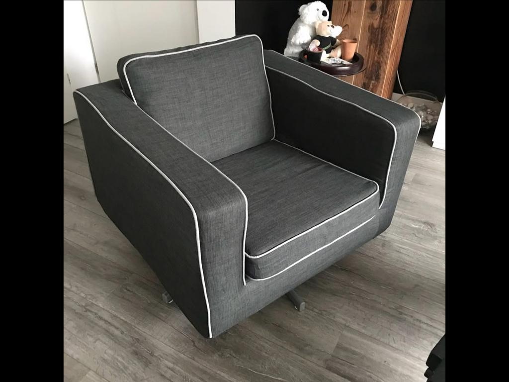 IKEA Karlanda Draai fauteuil met 3 wasbare hoezen, Huis en Inrichting, Fauteuils, Ophalen of Verzenden, Gebruikt, Stof, 75 tot 100 cm
