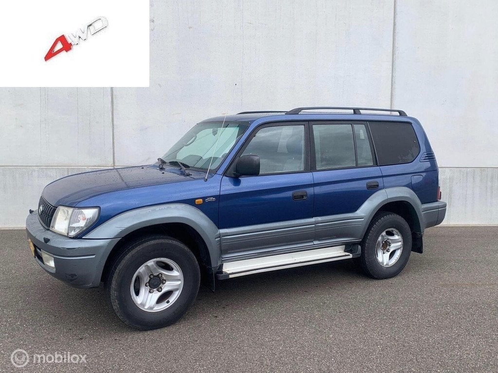 Toyota LandCruiser 90 3.0 D4-D 4 WD AIRCO CRUISECONTROL, Auto's, Toyota, Stof, Gebruikt, 4 cilinders, Blauw
