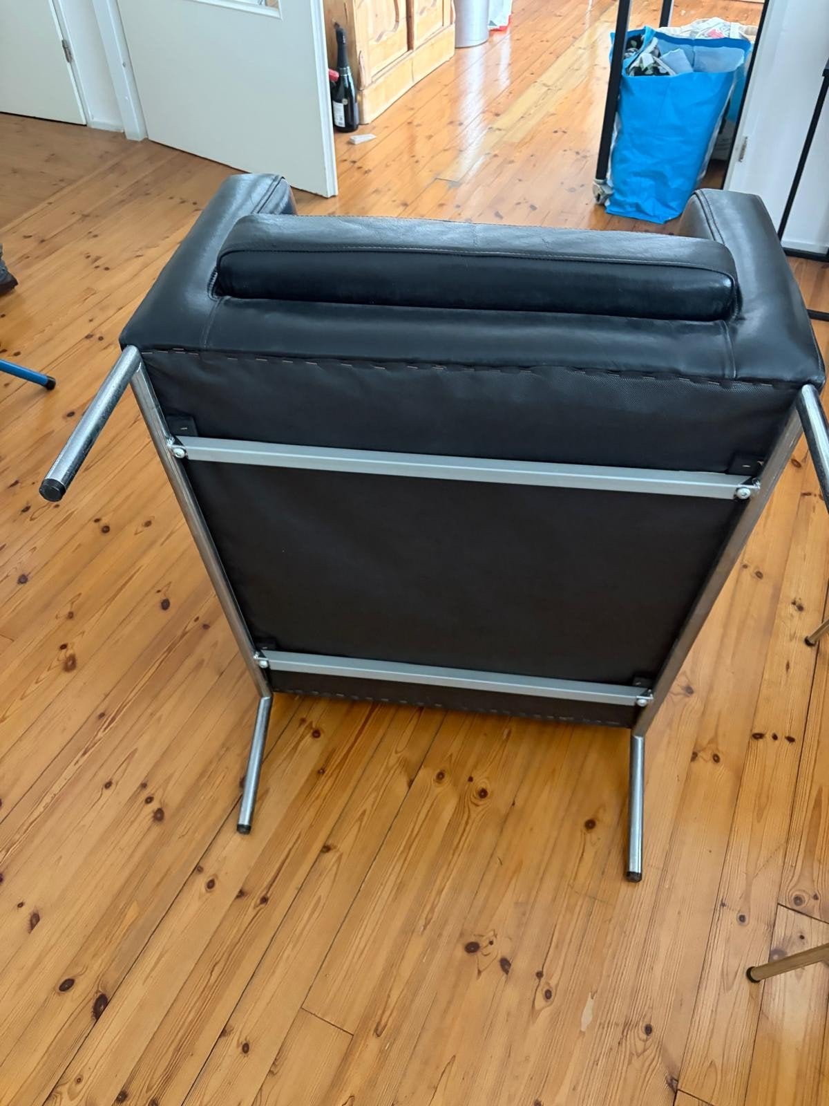 fauteuil leer zo goed als nieuw, Huis en Inrichting, Fauteuils, Ophalen, Minder dan 75 cm, Leer, Zo goed als nieuw