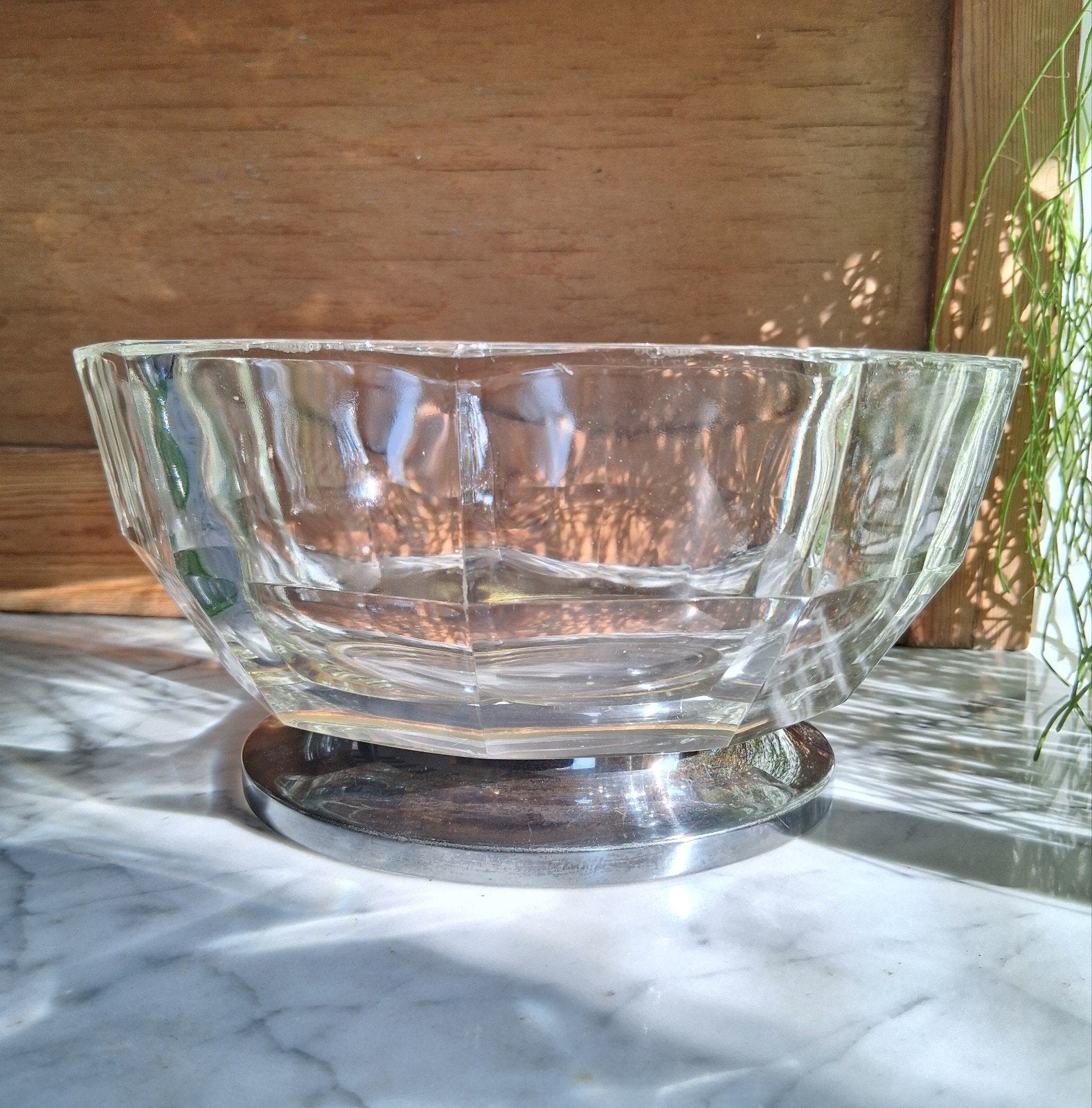 Prachtige vintage kristallen fruitschaal, schaal., Gebruikt, Schaal, Ophalen of Verzenden, Glas