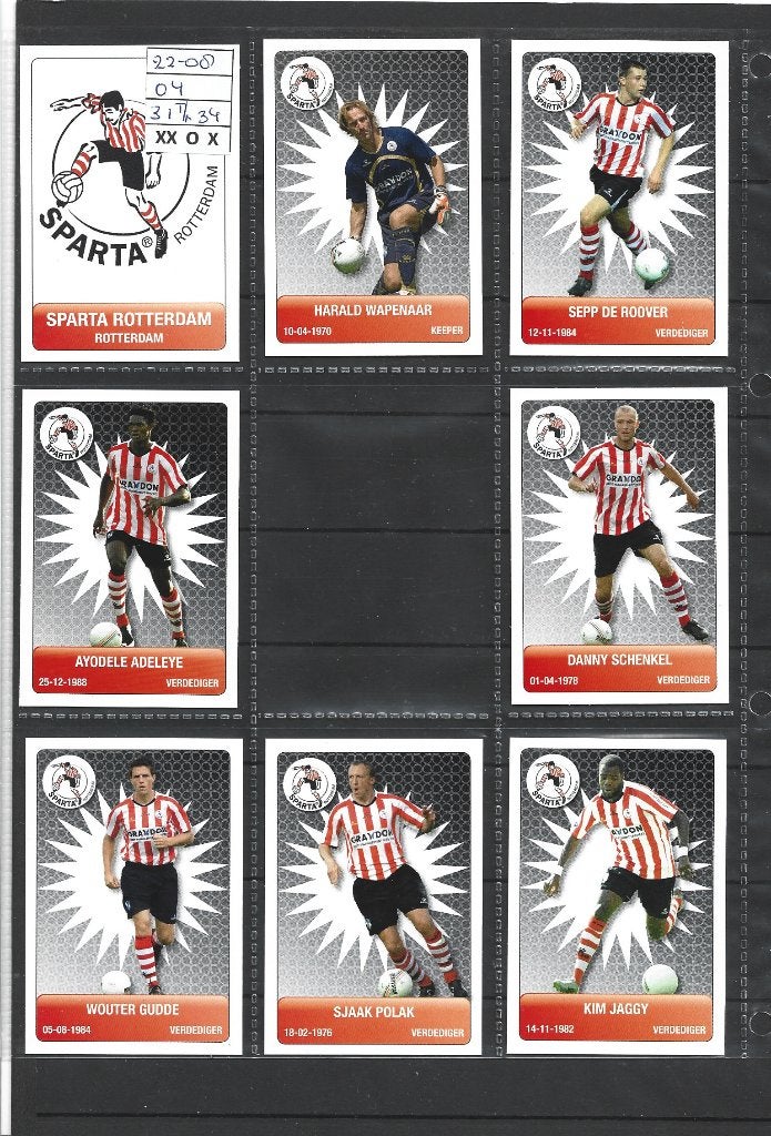 Voetbal plaatjes Sparta  Plus Official Partner Eredivisie, Verzamelen, Ophalen of Verzenden, Zo goed als nieuw, Sparta, Poster, Plaatje of Sticker