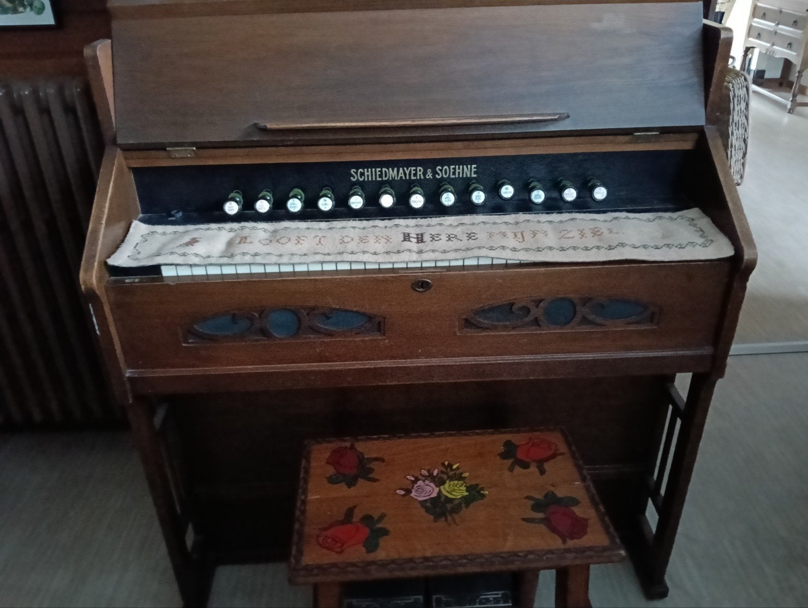 Klassiek houten harmonium Schiedmayer&Söhne, Ophalen, Gebruikt, 1 klavier, Harmonium