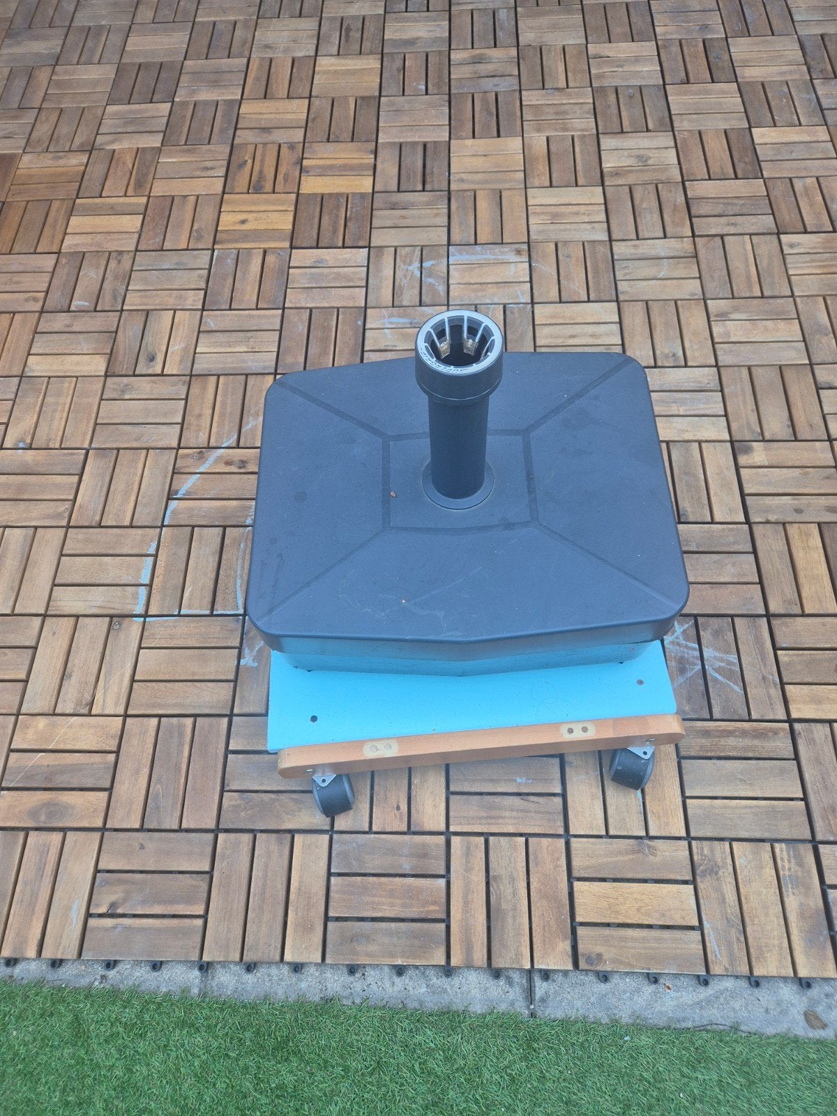 Parasolvoet met wielen - Zware voet voor parasol, Ophalen of Verzenden, Minder dan 1 meter, Parasolvoet