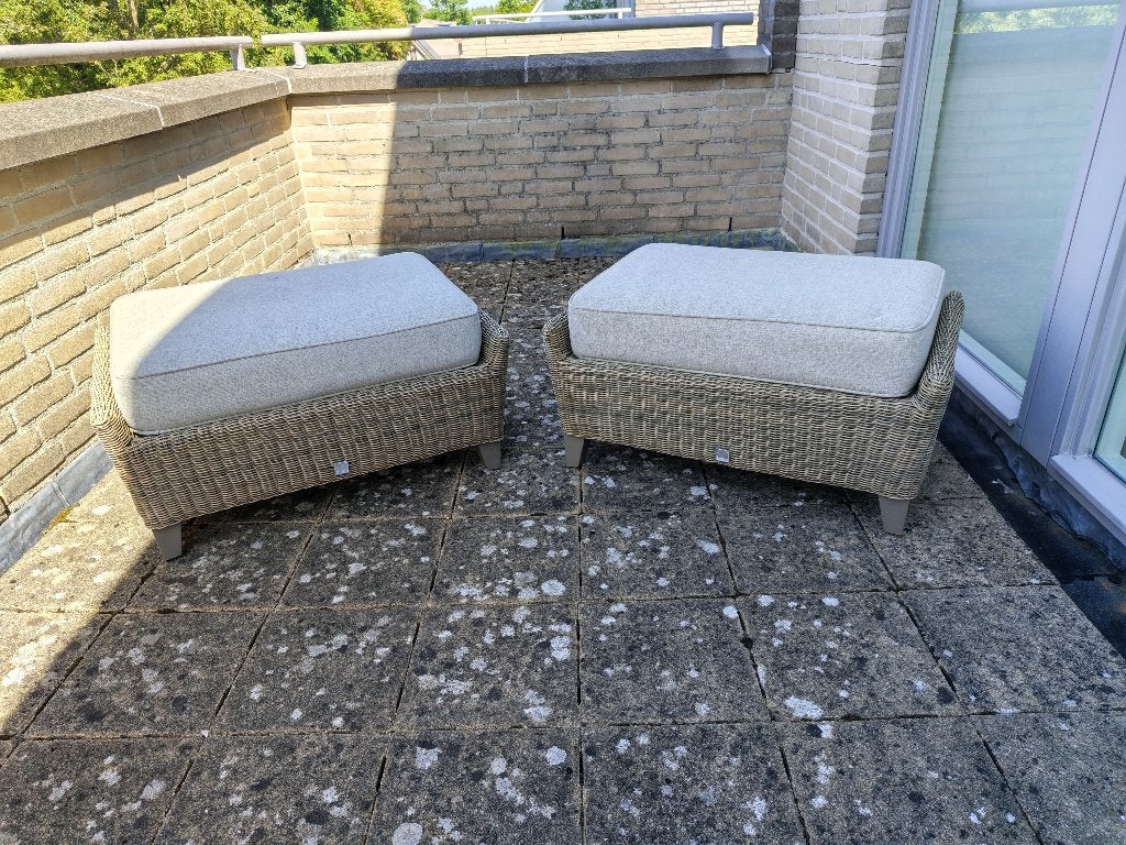 Te Koop 2 tuinhockers., Hocker, Zo goed als nieuw, Loungeset, Wicker