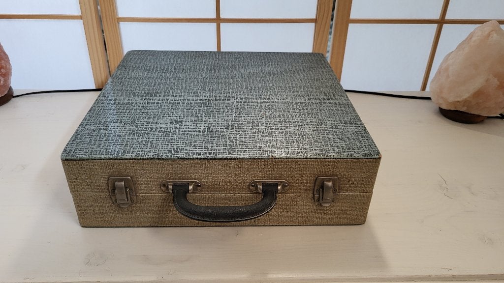 Vintage platenkoffer / opbergkoffer voor vinylplaten, Ophalen of Verzenden, Gebruikt, Overige instrumenten