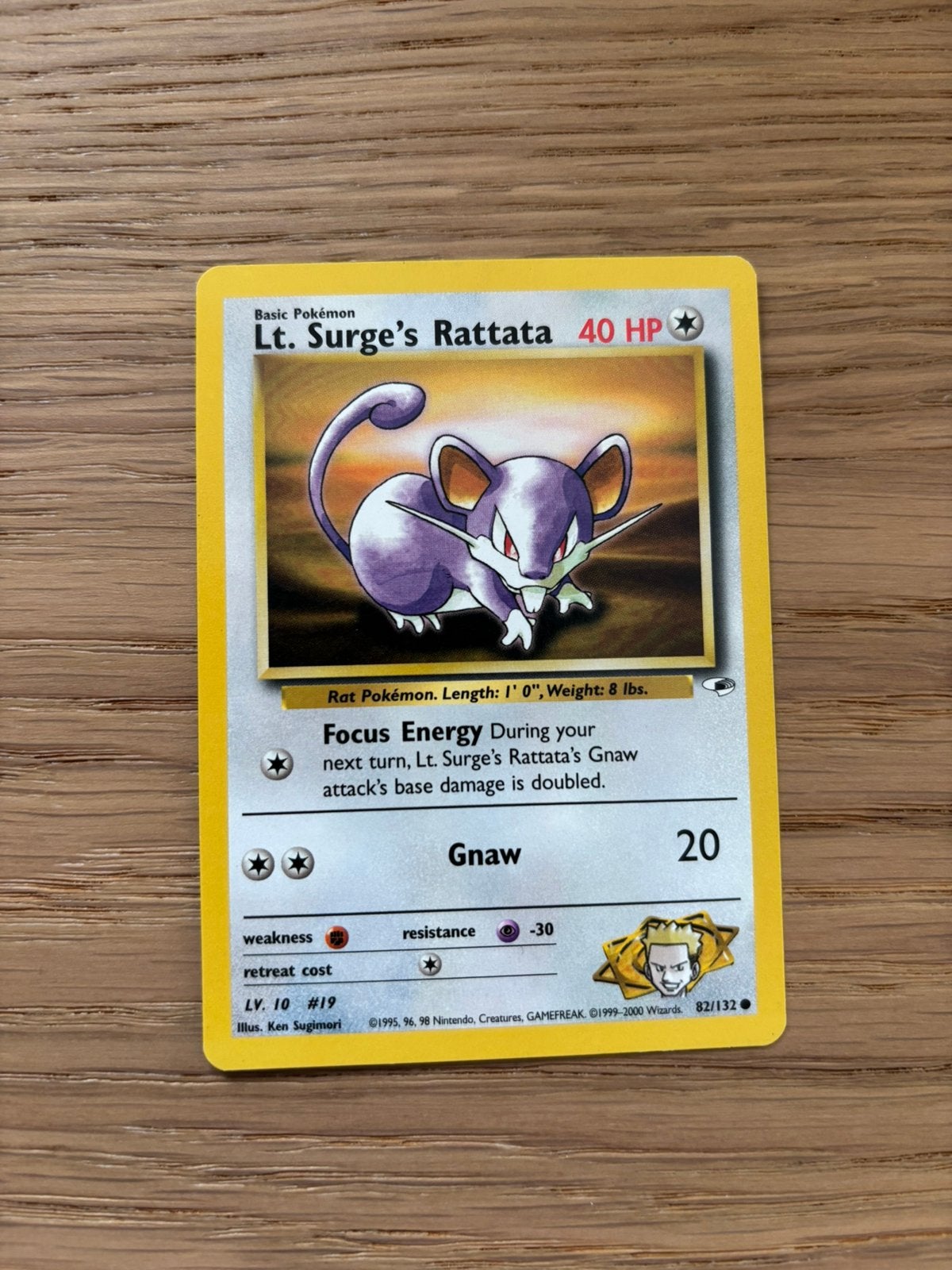 Lt. Surge’s Rattata, Ophalen of Verzenden, Zo goed als nieuw, Losse kaart