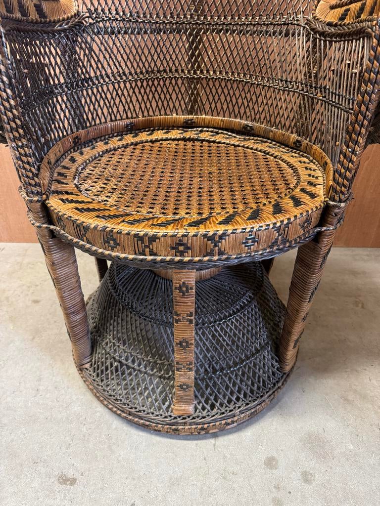 Vintage Pauwenstoel Rotan, Antiek en Kunst, Ophalen