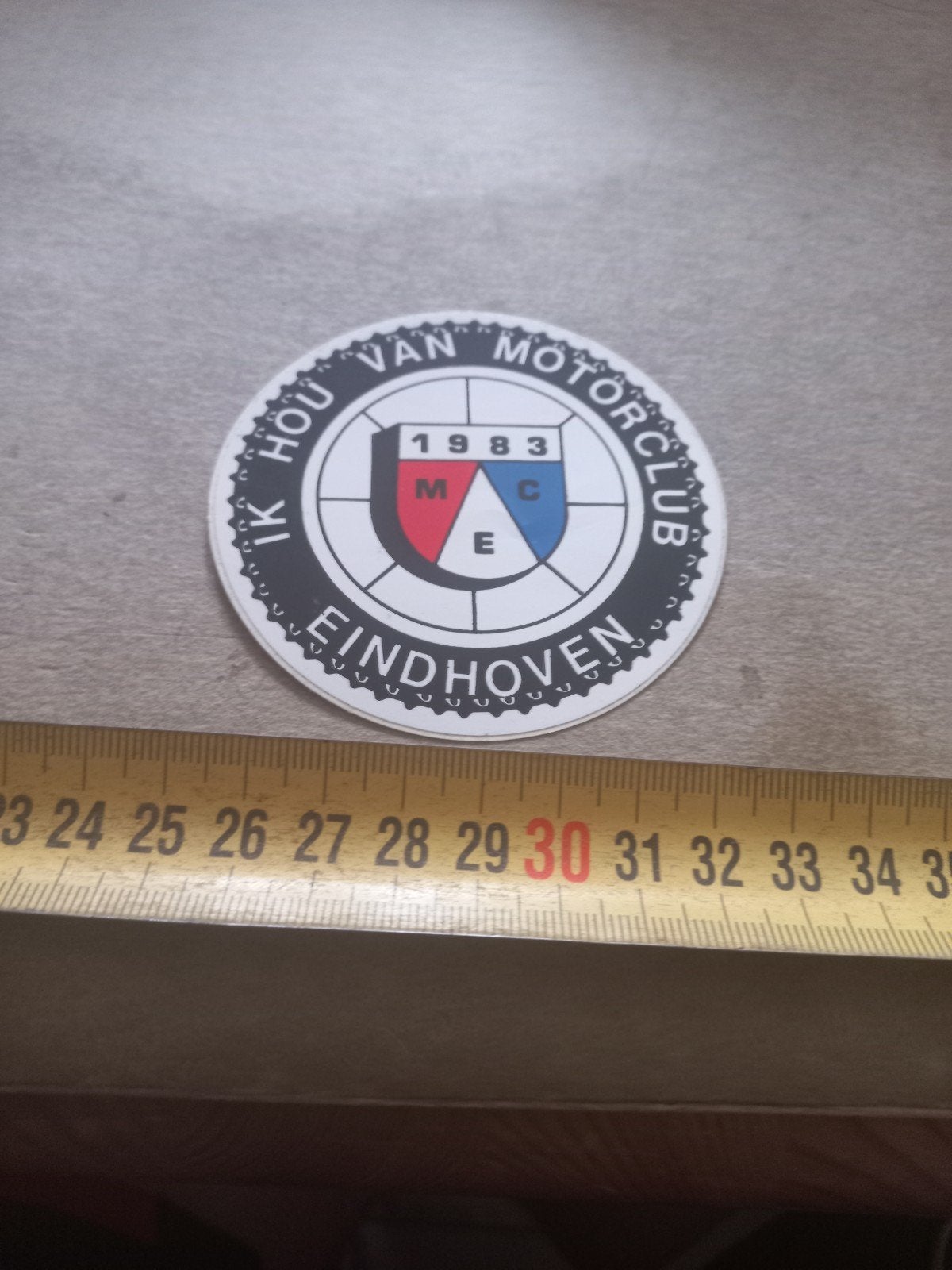 Vintage Motorclub Eindhoven 1983 Sticker, Ophalen of Verzenden