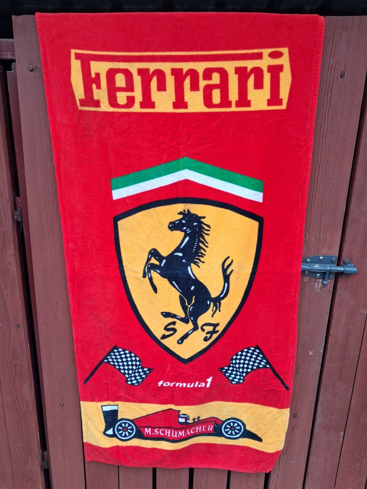 Ferrari F1 Michael Schumacher strandlaken. 70x140cm, Ophalen of Verzenden, Zo goed als nieuw