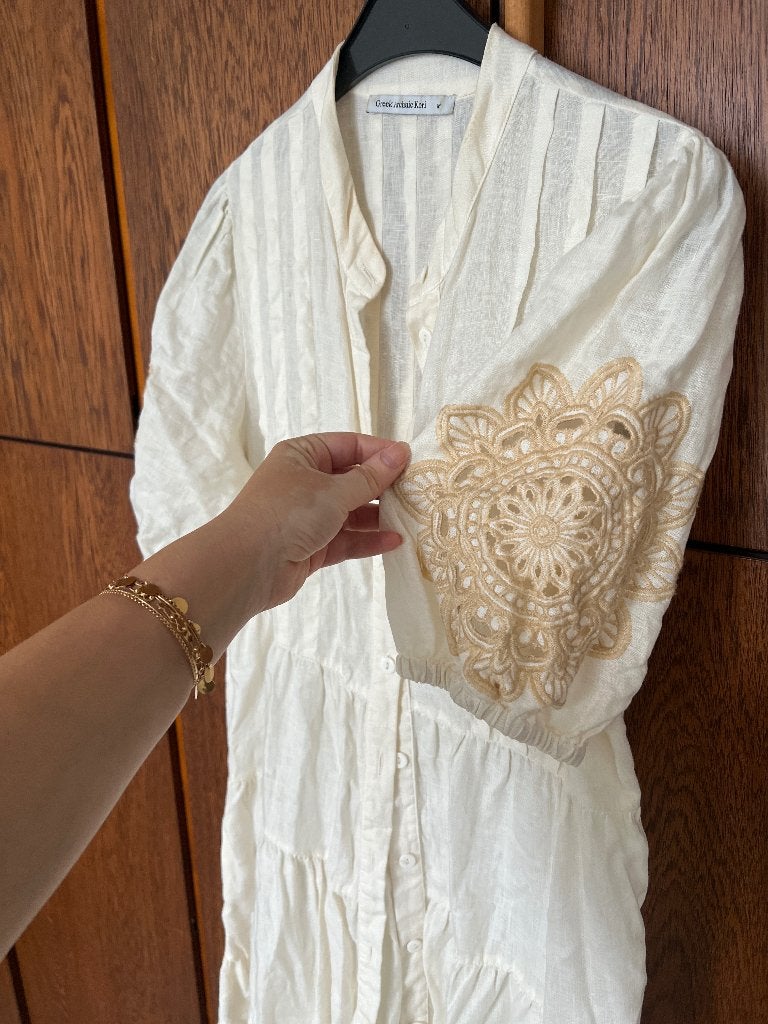 Greek Archaic Kori Maxi jurk, Kleding | Dames, Jurken, Verzenden, Zo goed als nieuw, Onder de knie