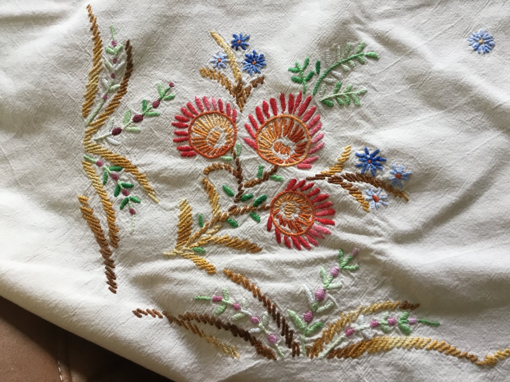 Nieuw geborduurd tafelkleed handgemaakt 1.15/1.50, Ophalen of Verzenden, Nieuw, Rechthoek