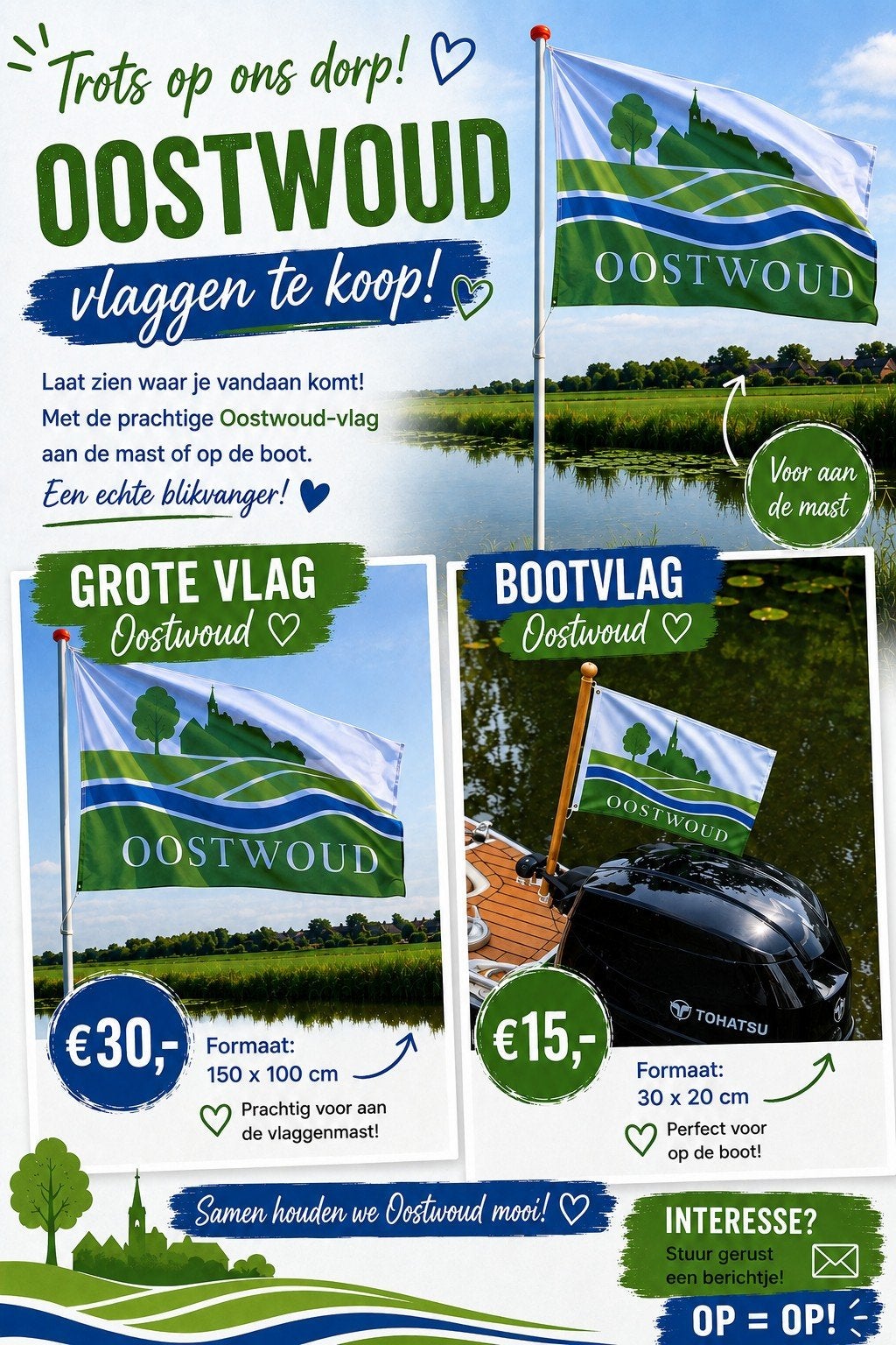 Vlag van Oostwoud, Diversen, Ophalen of Verzenden, Nieuw