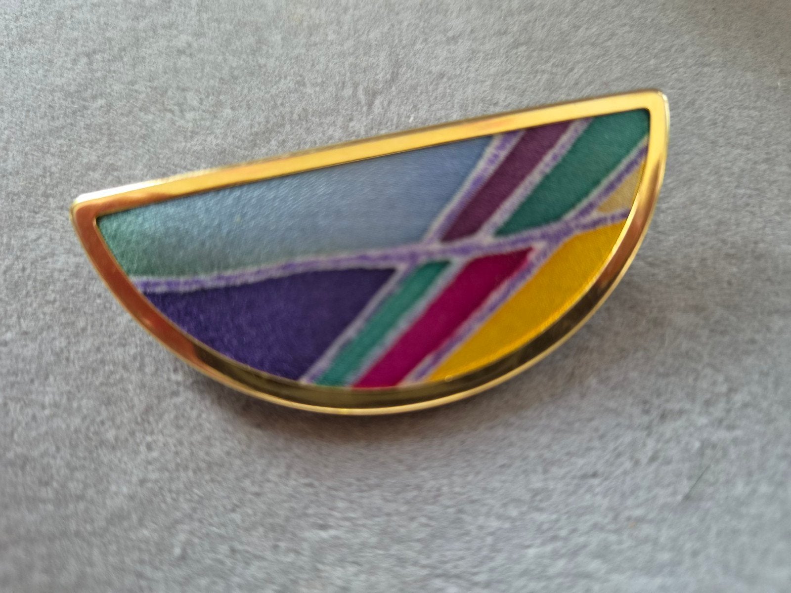 Vintage Zijden Broche van Uhlig - Kleurrijk Design, Sieraden, Tassen en Uiterlijk, Broches, Overige materialen, 4 tot 7 cm, Gebruikt