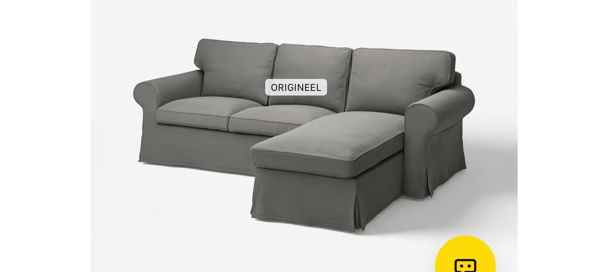 EKTORP 3-zitsbank chaise longue  + 2x extra (NIEUWE) hoezen!, Ophalen, 250 tot 300 cm, Gebruikt, Hoekbank