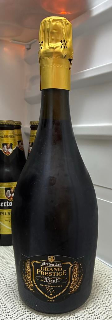 2x Hertog Jan Grand Prestige Brut incl. verpakking en glazen, Ophalen, Nieuw, Flesje(s), Hertog Jan