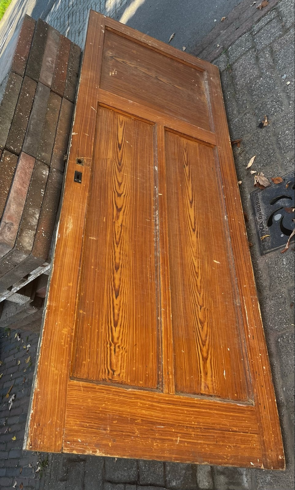 Jaren '30 Paneeldeur 209,5x82,5 cm - Opknapper, Gebruikt, 80 tot 100 cm, 215 cm of meer, Binnendeur