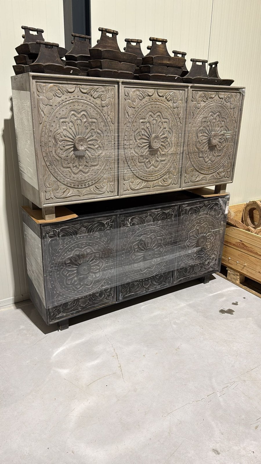 Dressoir Nieuw in doos .. , grijs of zwart, Ophalen, Nieuw, 25 tot 50 cm, 150 tot 200 cm