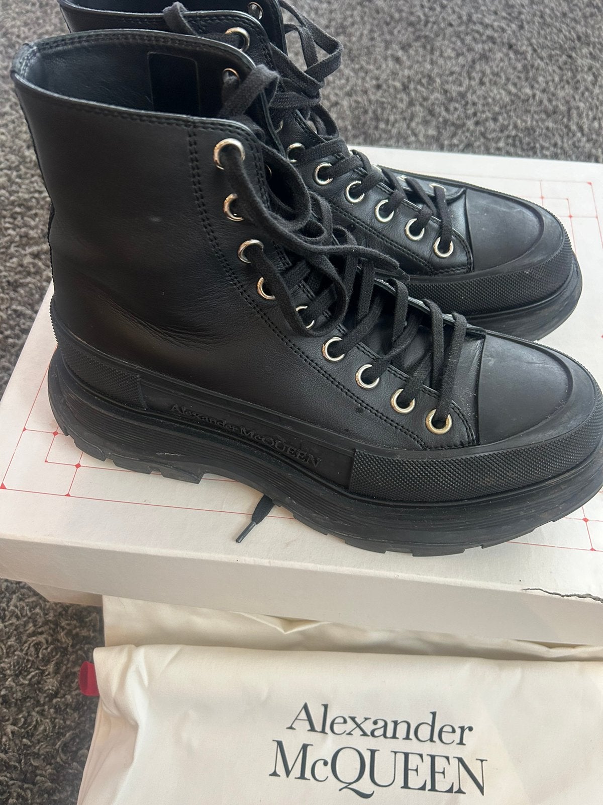 Alexander  McQueen bikerboots 40, Zwart, Lage of Enkellaarzen, Ophalen of Verzenden, Gedragen