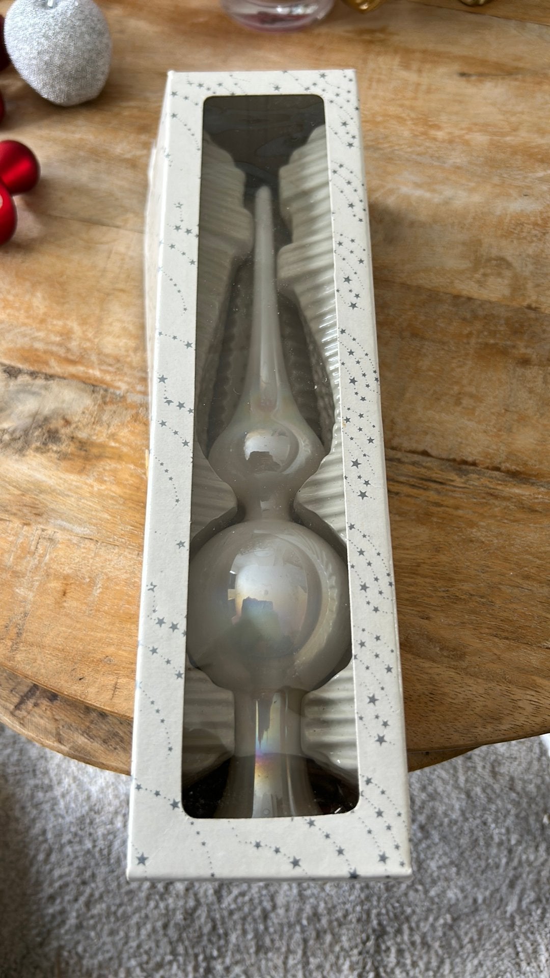 Oude parelmoer witte piek glas, Ophalen of Verzenden, Zo goed als nieuw