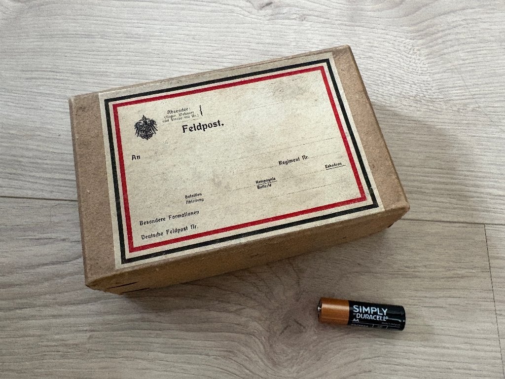 WO1 WW1 Duitse feldpost doosje pakket, Ophalen of Verzenden, Landmacht, Duitsland, Overige typen
