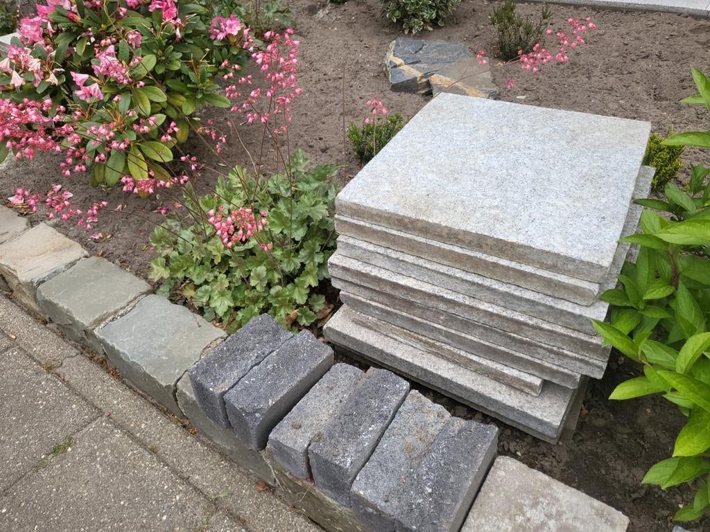 Gratis Graniettegels 40x40 cm., Ophalen, Gebruikt, Natuursteen, Terrastegels