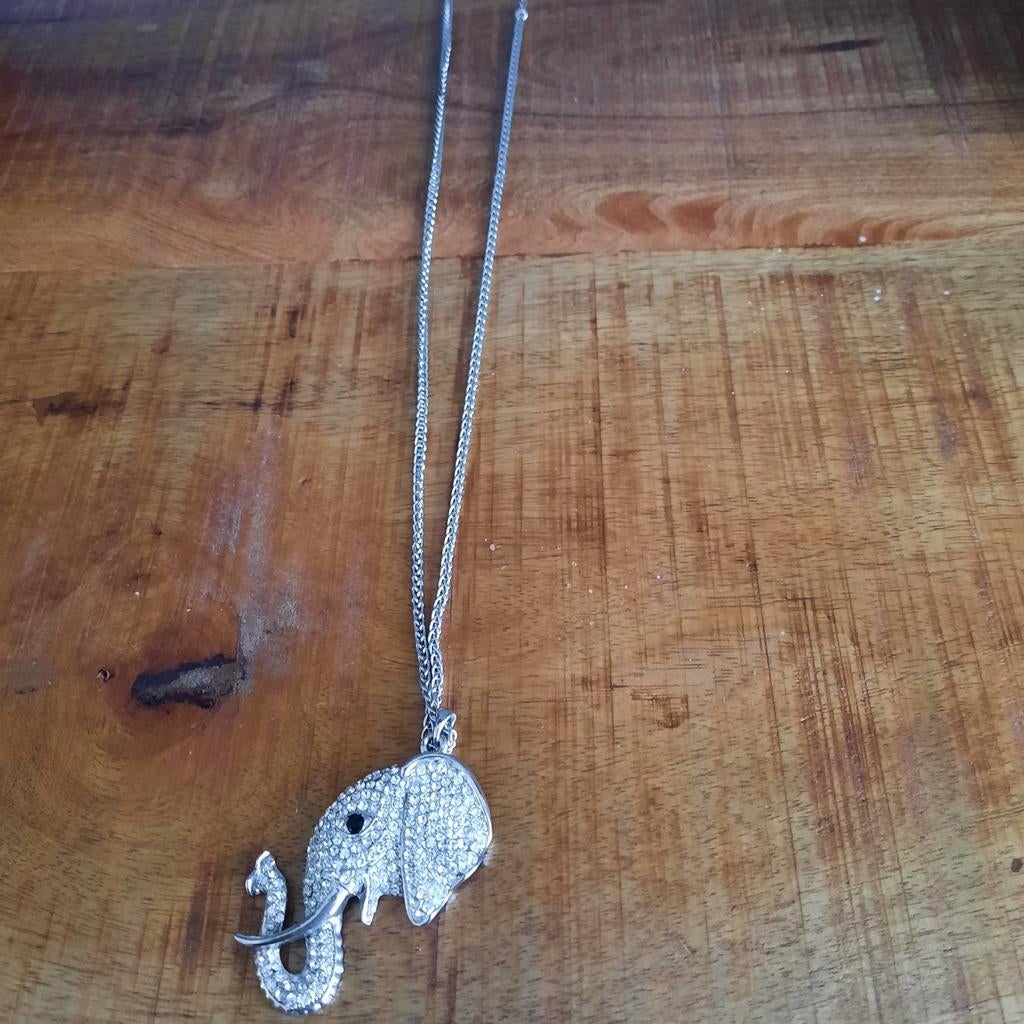 Olifanten ketting., Ophalen of Verzenden, Zilver, Overige materialen