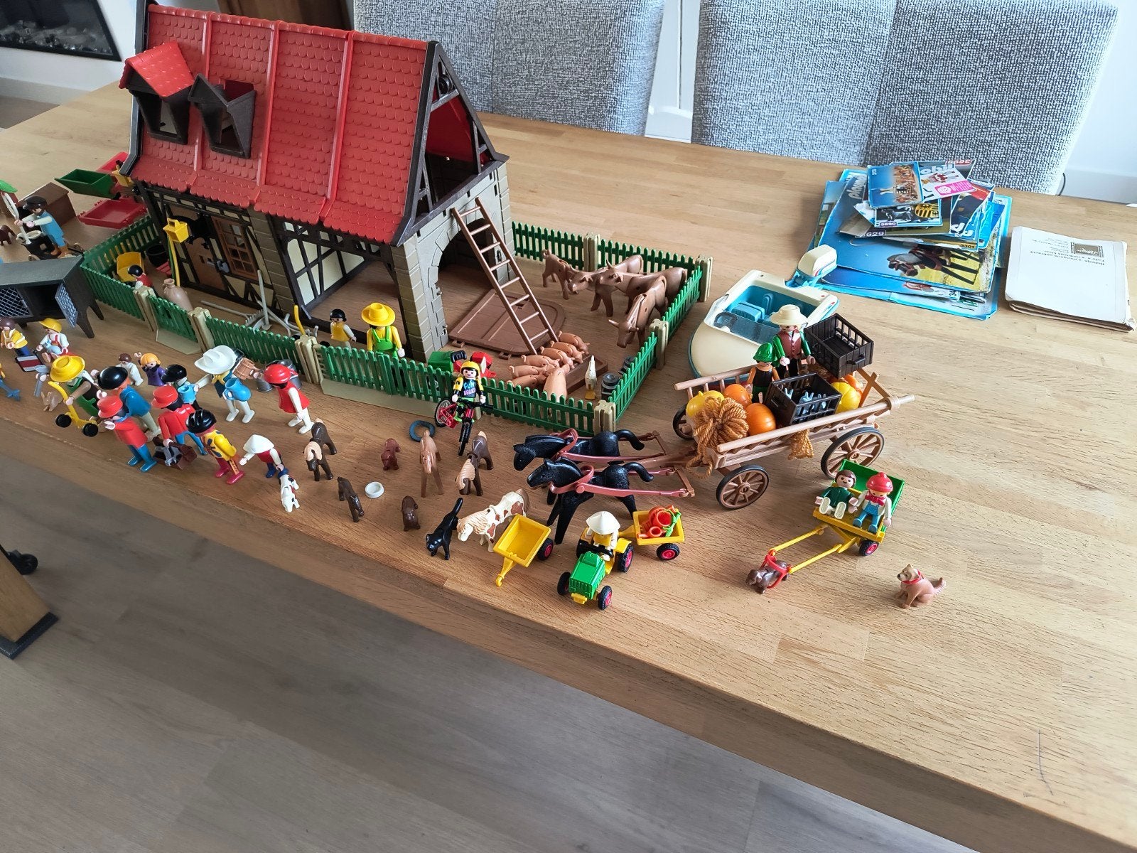 Grote Playmobil boerderij met veel accessoires, Ophalen of Verzenden, Gebruikt