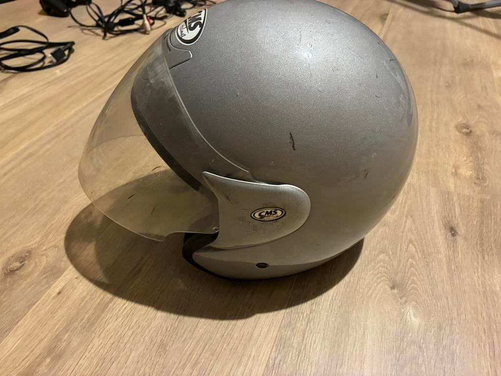 CMS Helm - Gebruikte scooterhelm, Fietsen en Brommers, Brommerhelmen, Ophalen of Verzenden, Gebruikt, Medium