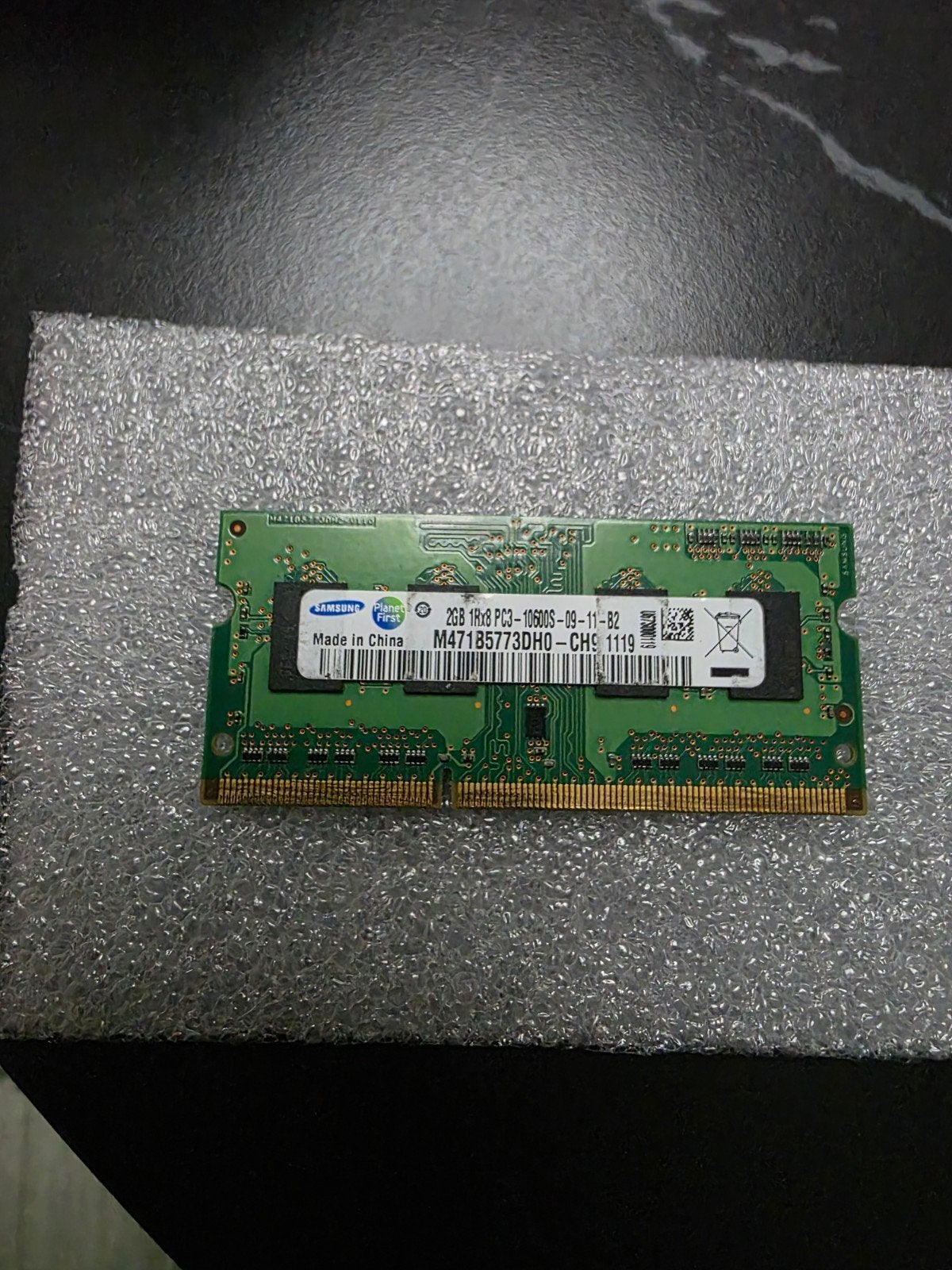 Samsung 2GB DDR3 RAM Geheugen voor Laptop, Gebruikt, 10600S, DDR3, Ophalen of Verzenden