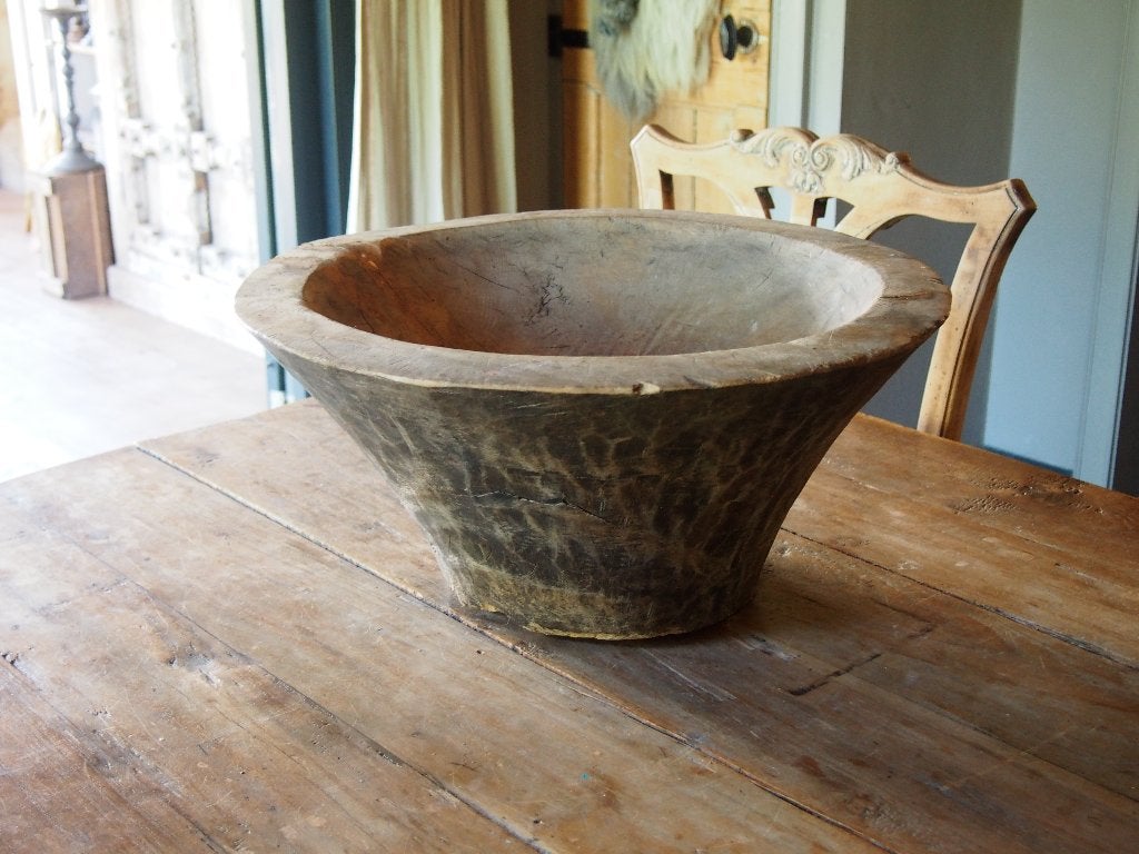 Oude houten sobere schaal/fruitschaal - 48x23 cm, Ophalen