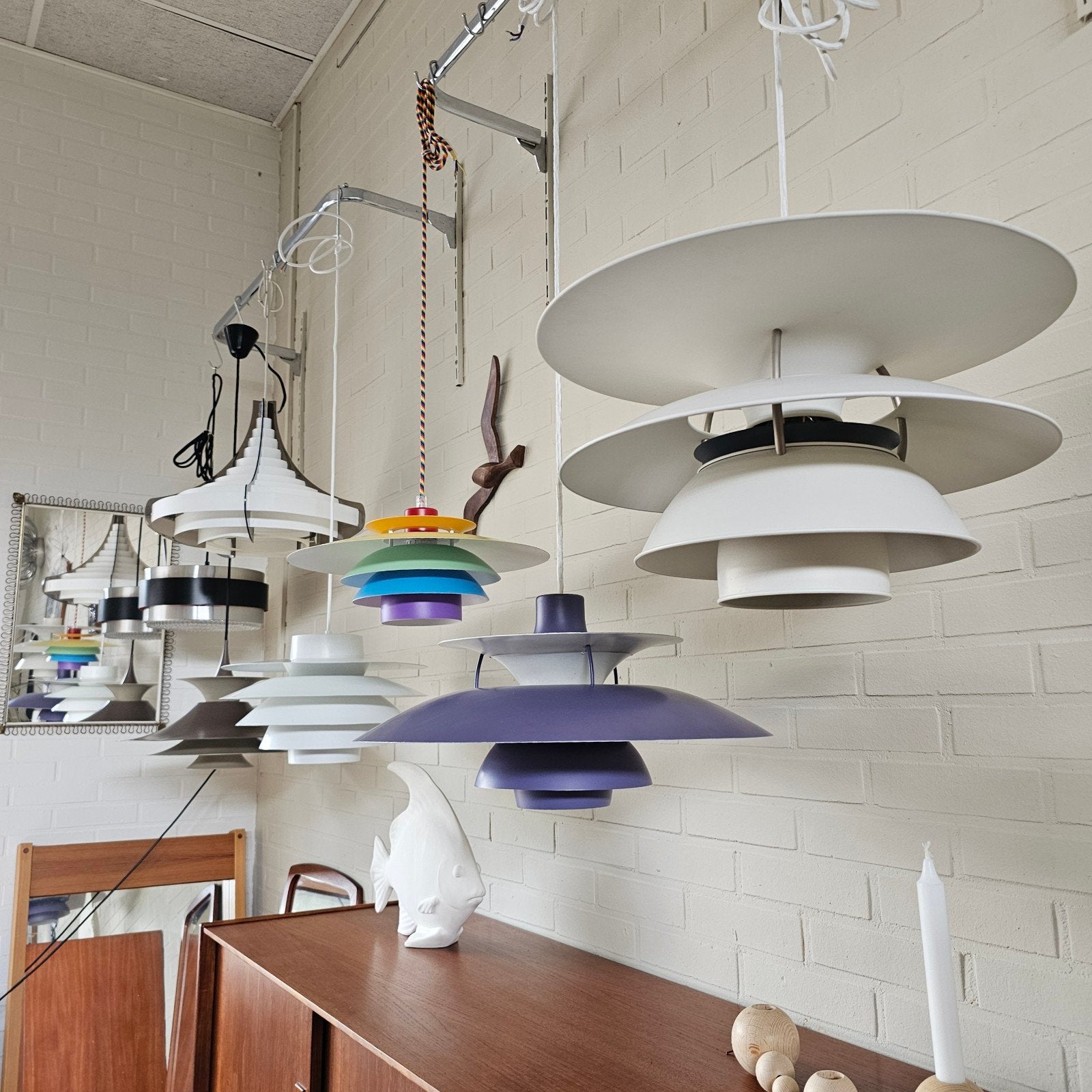 Vintage design Lampen Scandinavisch, Deens, ophangklaar, Huis en Inrichting, Lampen | Hanglampen, Ophalen of Verzenden, Zo goed als nieuw