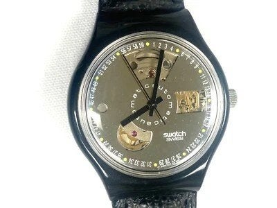 Swatch SAB100 Automatisch Horloge, Kunststof, Leer, Polshorloge, Swatch