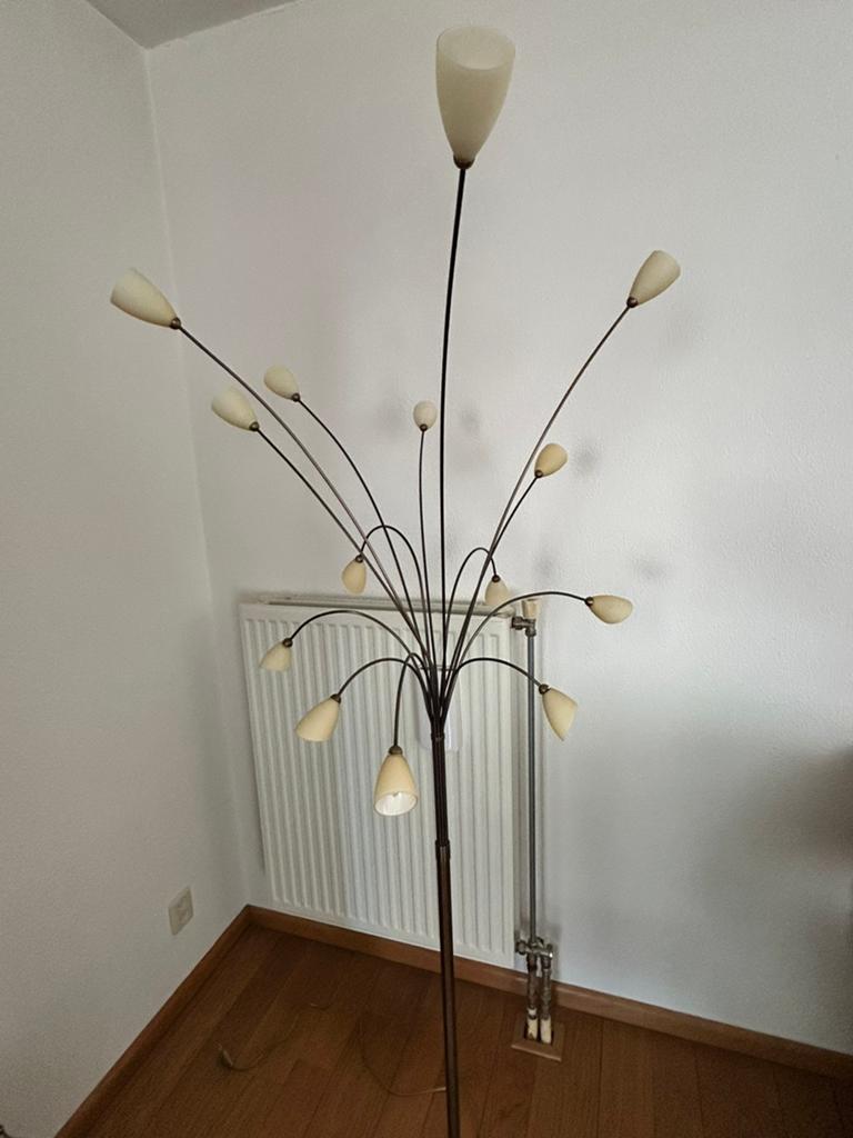 Staande lamp messing, Huis en Inrichting, Lampen | Vloerlampen, Zo goed als nieuw, 150 tot 200 cm, Ophalen