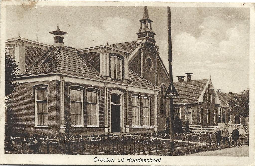 Roodeschool;  Groeten uit Roodeschool, Verzenden, 1940 tot 1960, Ongelopen, Groningen