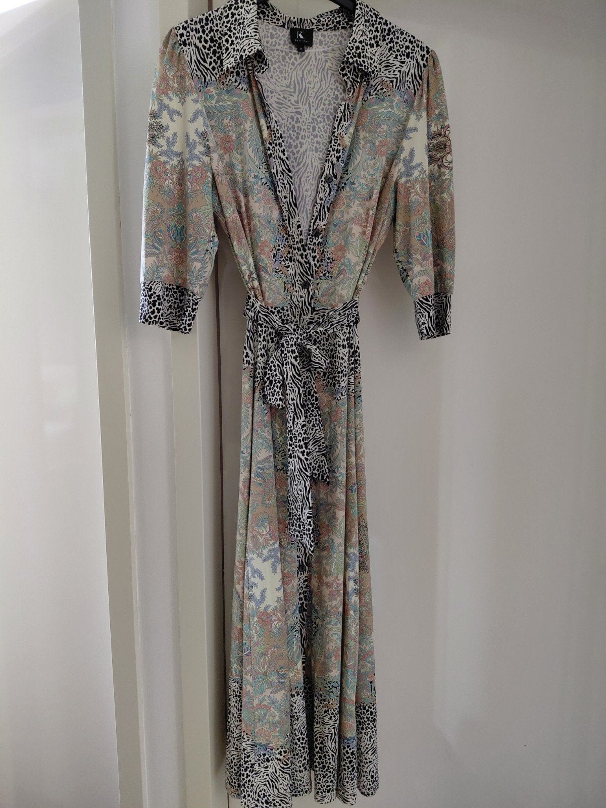 K DESIGN lange zomerjurk M, Kleding | Dames, Ophalen of Verzenden, Zo goed als nieuw, Maat 38/40 (M), Onder de knie