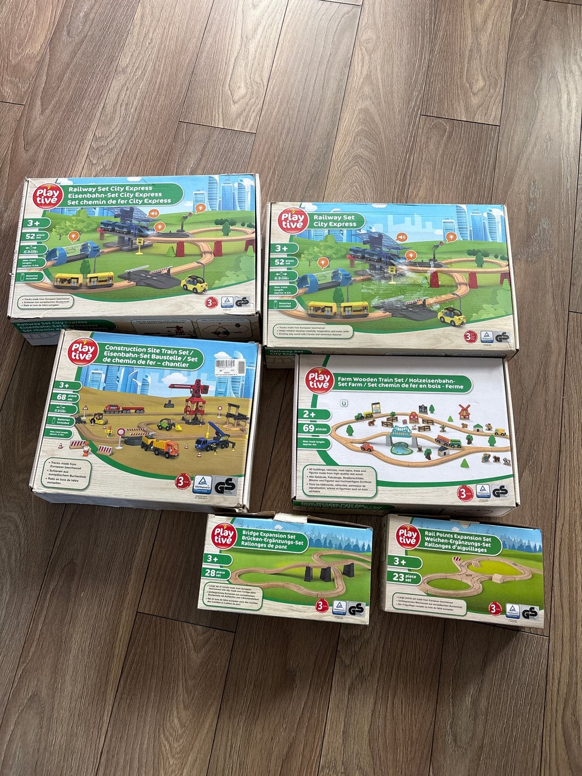 Playtive Houten Treinsetten en Uitbreidingen - Diverse Sets, Gelijkstroom of Wisselstroom, Analoog, Ophalen, Overige merken
