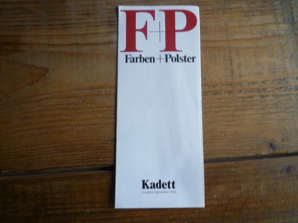 Opel Kadett-B Farben und Polster Kleuren en bekleding NW!, Ophalen of Verzenden, Zo goed als nieuw, Opel