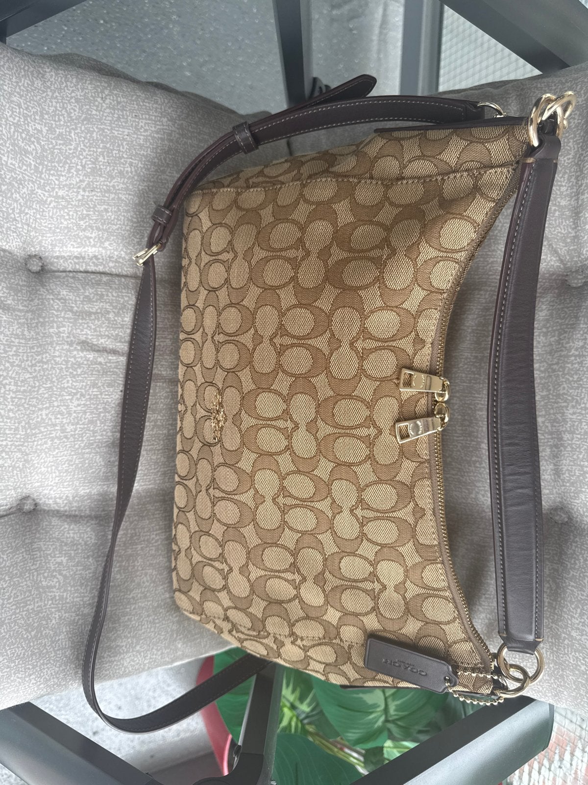 Coach Schoudertas met Monogram Patroon, Sieraden, Tassen en Uiterlijk, Tassen | Schoudertassen, Overige merken, Bruin, Ophalen of Verzenden