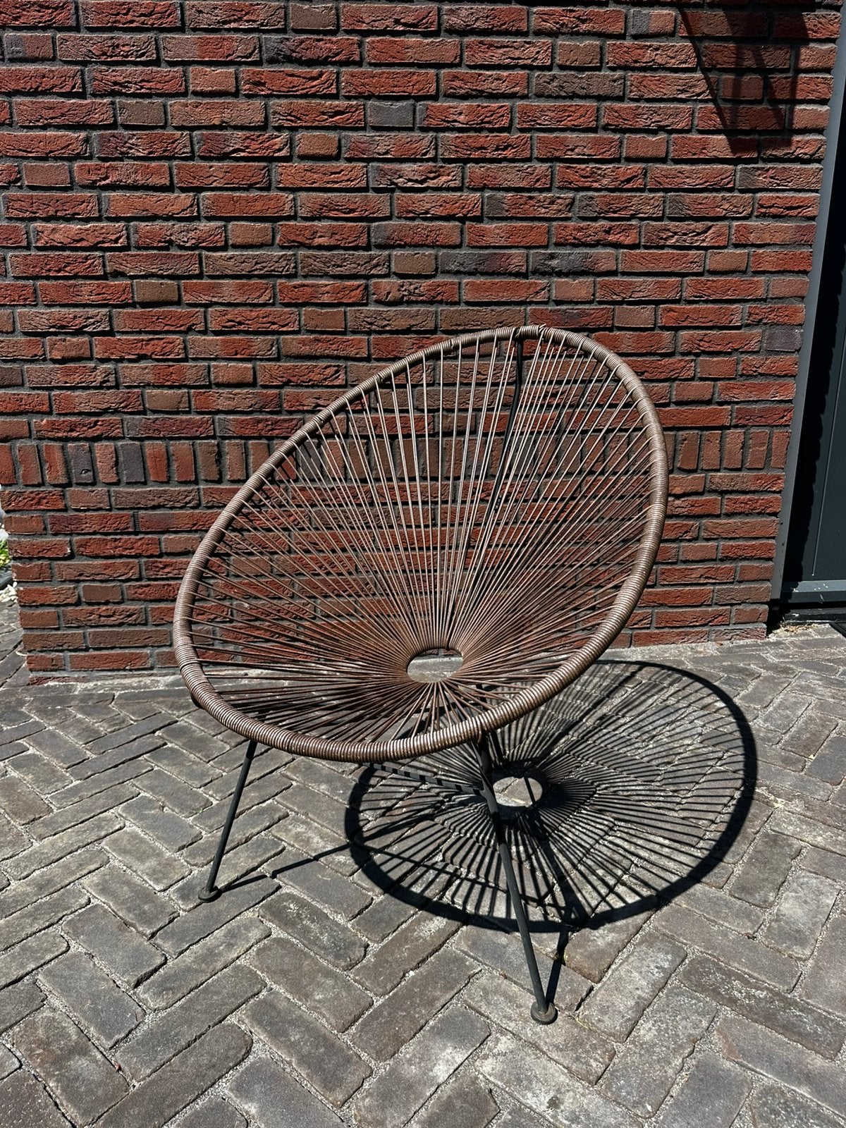 Tuinstoel / lounge stoel bruin, Ophalen, Zo goed als nieuw, Wicker
