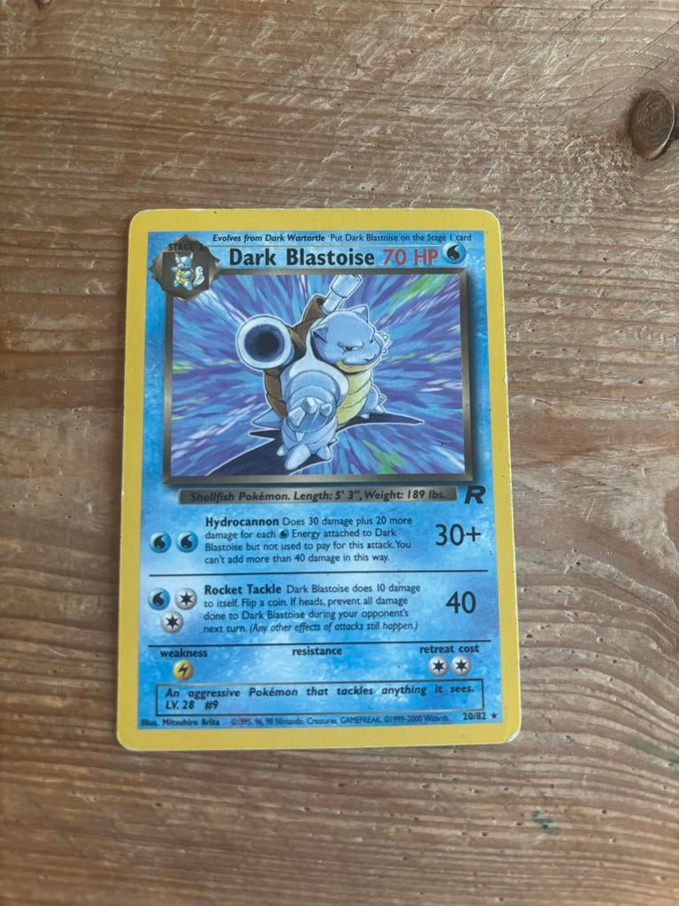 Dark Blastoise Team Rocket Pokémon Kaart (70 HP), Ophalen of Verzenden, Gebruikt, Losse kaart