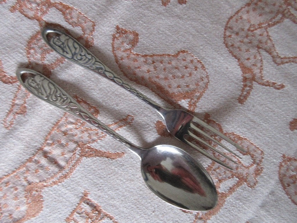 Moeders voor Moeders Kinderbestekdeeltjes, Ophalen of Verzenden, Gebruikt, Zilver, Kinderbestek