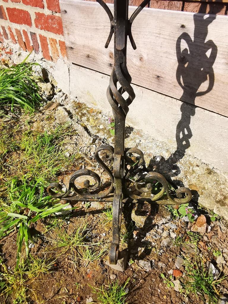 Brocante tuintafel gietijzeren barokke poot 85h 31br Miekje, Ophalen, Gebruikt, ., .