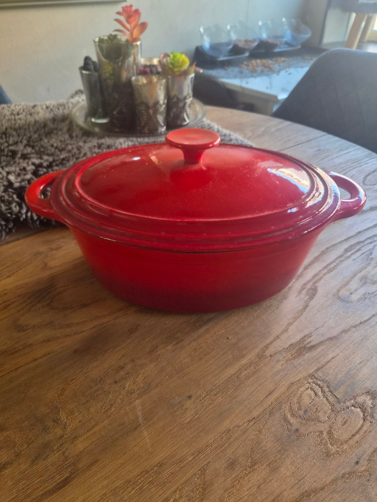 Naneja Gietijzeren Braadpan - Rood, Ovaal, Ophalen